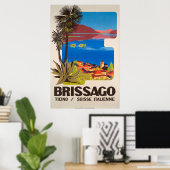 Brissago, Tessin, Schweiz, Reiseplakat Poster (Heimbüro)