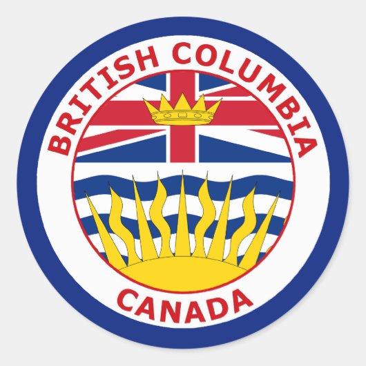 BRISTISH COLUMBIA, KANADA RUNDER AUFKLEBER (Vorderseite)