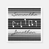 Bristles Musical Notes Personalisiert Serviette (Vorderseite)