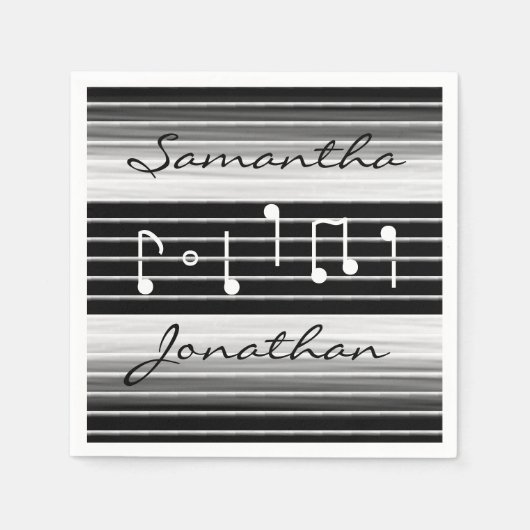 Bristles Musical Notes Personalisiert Serviette (Vorderseite)