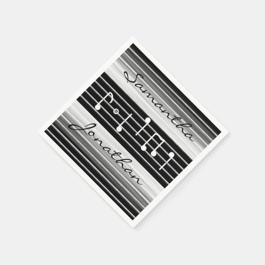 Bristles Musical Notes Personalisiert Serviette (Ecke)