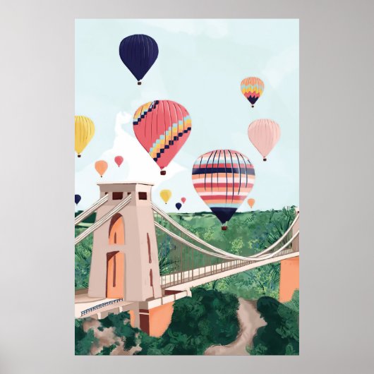 Bristol Art Print, Hot Air Ballon Wall Art, Clift Poster (Vorne)