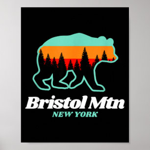 Bristol Berg New York Skifahren Snowboarden Bär Poster