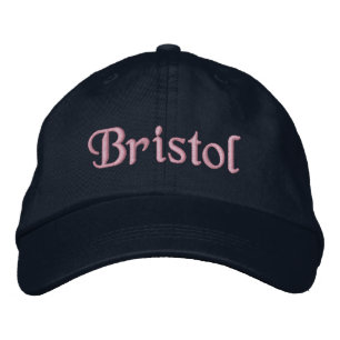 Bristol bestickte Baseballkappe Hut Pink Grau