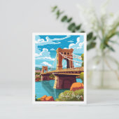 Bristol Bridge England Vintage Reise Illustration Postkarte (Stehend Vorderseite)