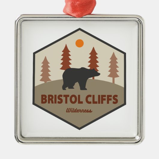 Bristol Cliffs Wilderness Bear Ornament Aus Metall (Vorne)