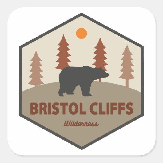 Bristol Cliffs Wilderness Bear Quadratischer Aufkleber (Vorderseite)