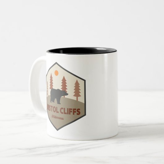 Bristol Cliffs Wilderness Bear Zweifarbige Tasse (Vorderseite Links)