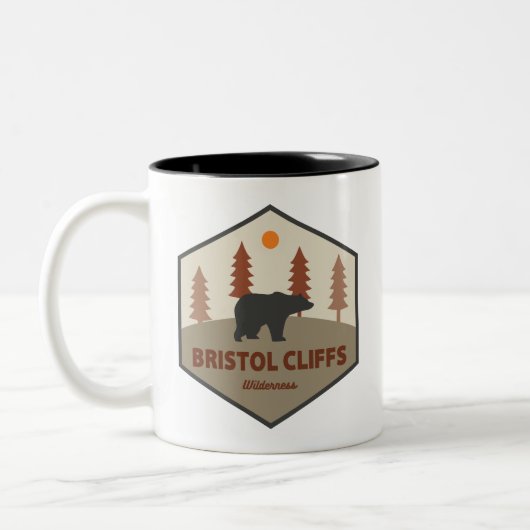 Bristol Cliffs Wilderness Bear Zweifarbige Tasse (Links)