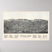 Bristol, CT Panoramic Map - 1889 Poster (Vorne)