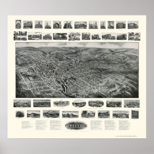 Bristol, CT Panoramic Map - 1907 Poster