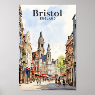 Bristol England Aquarellbilder Reisen Poster