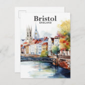 Bristol England Aquarellbilder Reisen Postkarte (Vorne/Hinten)