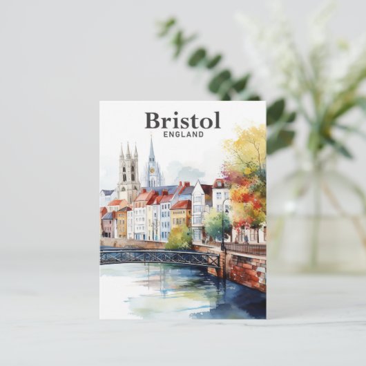 Bristol England Aquarellbilder Reisen Postkarte (Stehend Vorderseite)
