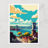 Bristol England Art Travel Vintag Illustration Postkarte (Vorderseite)