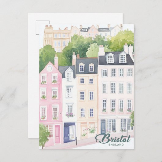 Bristol England Gouache Paint Illustration Travel Postkarte (Vorne/Hinten)