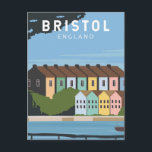 Bristol England Retro Travel Art Vintag Postkarte<br><div class="desc">Bristol Vektorgrafik Design. Bristol ist eine Stadt am Fluss Avon im Südwesten Englands mit einer reichen Seegeschichte.</div>