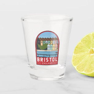 Bristol England Retro Travel Art Vintag Schnapsglas