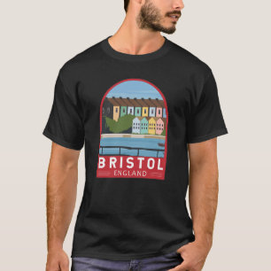 Bristol England Retro Travel Art Vintag T-Shirt