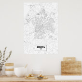 Bristol, England (schwarz auf weiß) Poster (Küche)