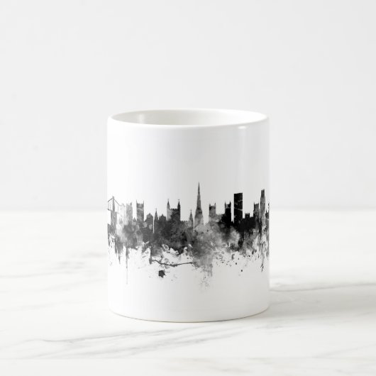 Bristol England Skyline Black White Kaffeetasse (Mittel)