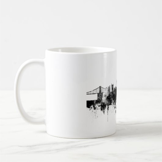 Bristol England Skyline Black White Kaffeetasse (Links)