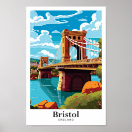 Bristol England Vintage Travel Portrait Poster