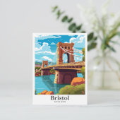 Bristol England Vintage Travel Portrait Postkarte (Stehend Vorderseite)