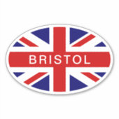 Bristol English Union Jack Flag oval vinyl Aufkleber (Vorderseite)