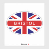 Bristol English Union Jack Flag oval vinyl Aufkleber (Blatt)
