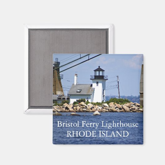 Bristol Ferry Lighthouse, Rhode Island Magnet (Vorderseite/Rückseite)
