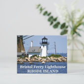 Bristol Ferry Lighthouse, Rhode Island Postcard Postkarte (Stehend Vorderseite)