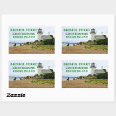 Bristol Ferry Lighthouse, Rhode Island Rechteckiger Aufkleber (Blatt)