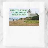 Bristol Ferry Lighthouse, Rhode Island Rechteckiger Aufkleber (Tasche)