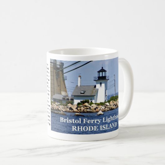 Bristol Ferry Lighthouse, Rhode Island Tasse (VorderseiteRechts)