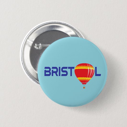 Bristol Hot Air Ballon Typografisches Design Button (Vorne & Hinten)