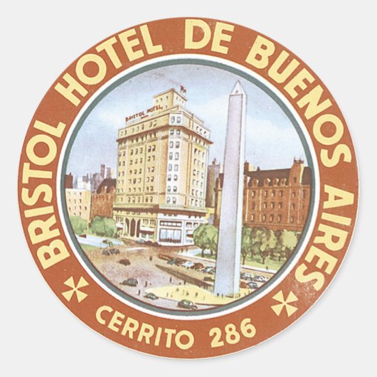 Bristol Hotel De Buenos Aires Runder Aufkleber (Vorderseite)