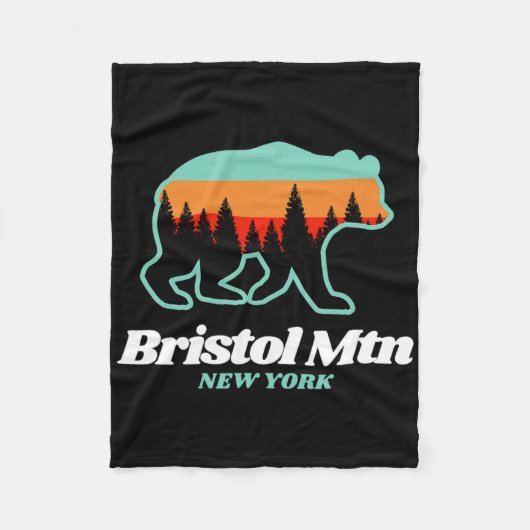 Bristol Mountain New York Skifahren Snowboarden Fleecedecke (Vorderseite)