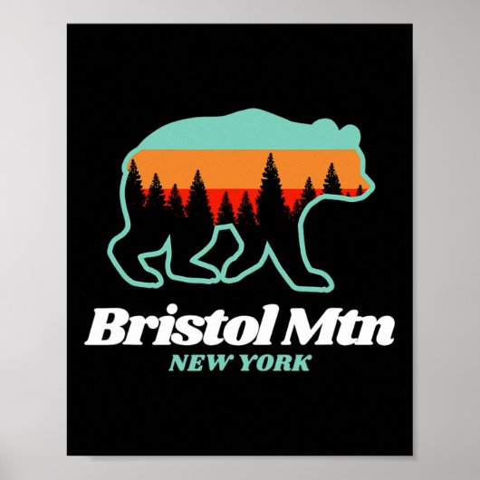 Bristol Mountain New York Skifahren Snowboarden Poster (Vorne)
