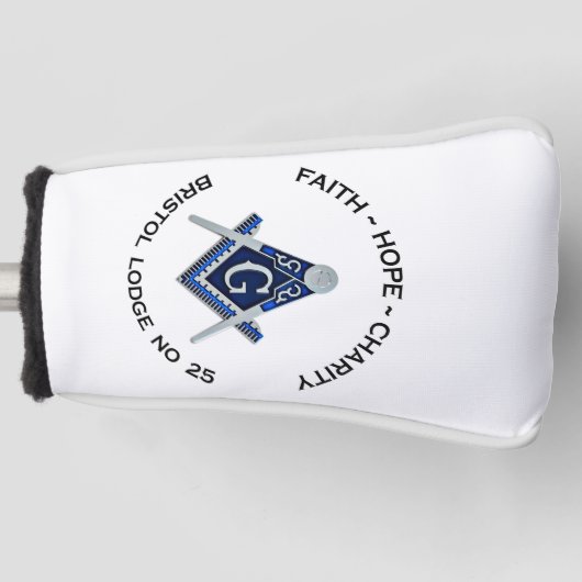 Bristol No 25 Masonic Golf Putter Cover Golf Headcover (Vorderseite)