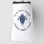 Bristol No 25 Masonic Golf Putter Cover Golf Headcover (Rotieren 90)