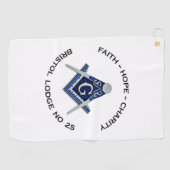 Bristol No 25 Masonic Golf Towel Golfhandtuch (Horizontal)