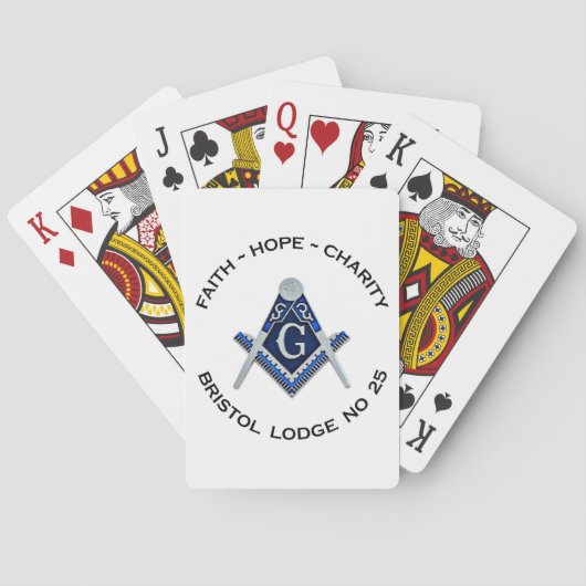 Bristol No 25 Masonic Playing Cards Spielkarten (Rückseite)
