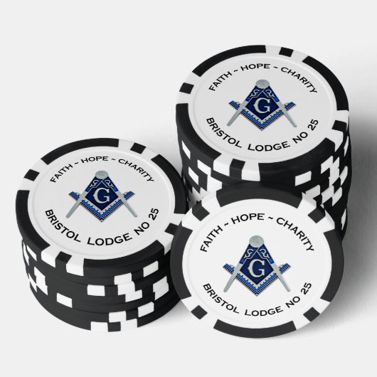 Bristol No 25 Masonic Poker Chips (Stapel)