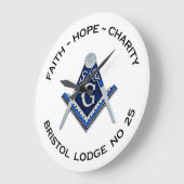 Bristol No 25 Masonic Wall Clock Große Wanduhr (Winkel)