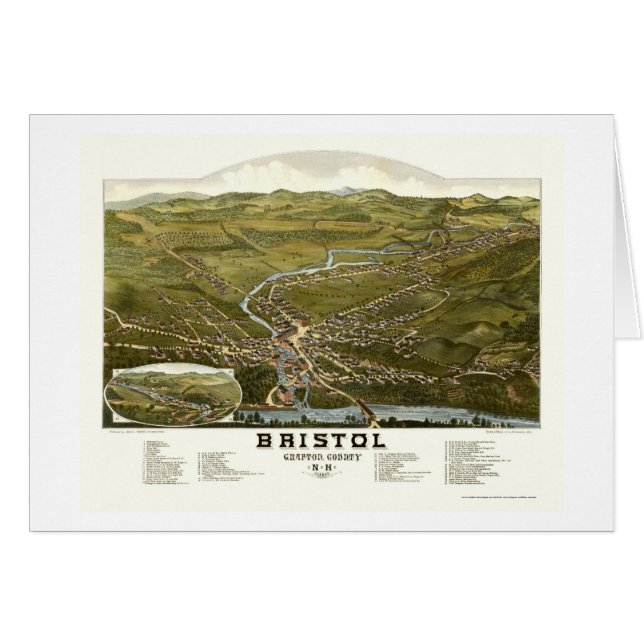 Bristol, panoramische Karte NH - 1884 (Vorderseite (Horizontal))