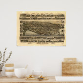 Bristol Rhode Island 1891 Antique Panoramabalkarte Poster (Küche)