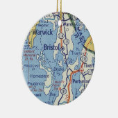 Bristol RI Vintag Map Keramik Ornament (Rechts)
