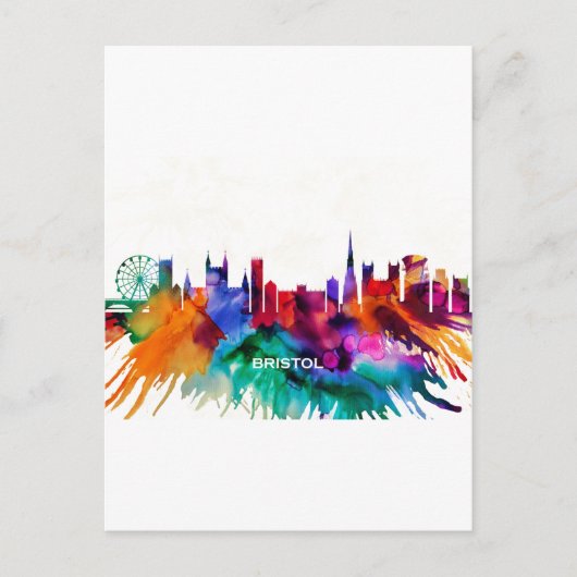 Bristol Skyline Feiertagspostkarte (Vorderseite)
