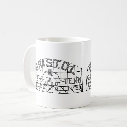 Bristol Slogan Doppelbild signieren Kaffeetasse (Vorderseite Links)